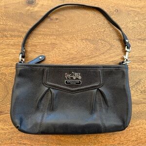 Coach Vintage Black Leather Mini Shoulder Bag / Wristlet